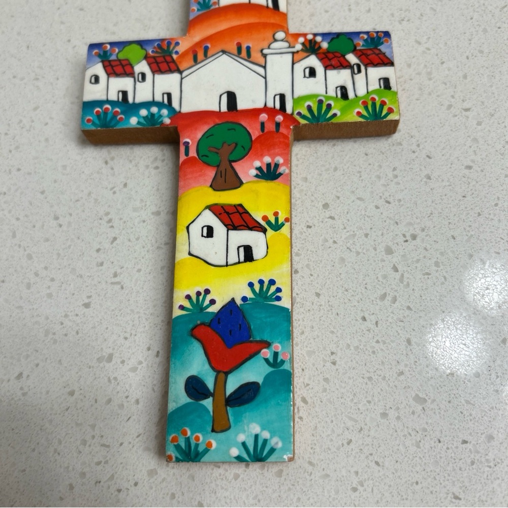 Hand Painted Wood Cross Sedona Arizona - Picture 4 of 7